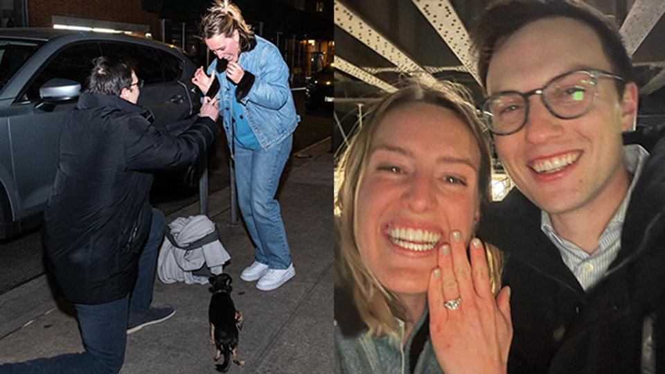 Allie Gray ’15 and Josh Glikin ’15, before and after